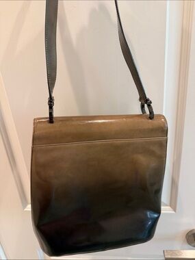 Salvatore Ferragamo rare ombré brown Glossy Shoulder Bag with Charm